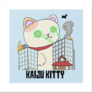 Kaiju Lucky Kitty Attacks Posters and Art